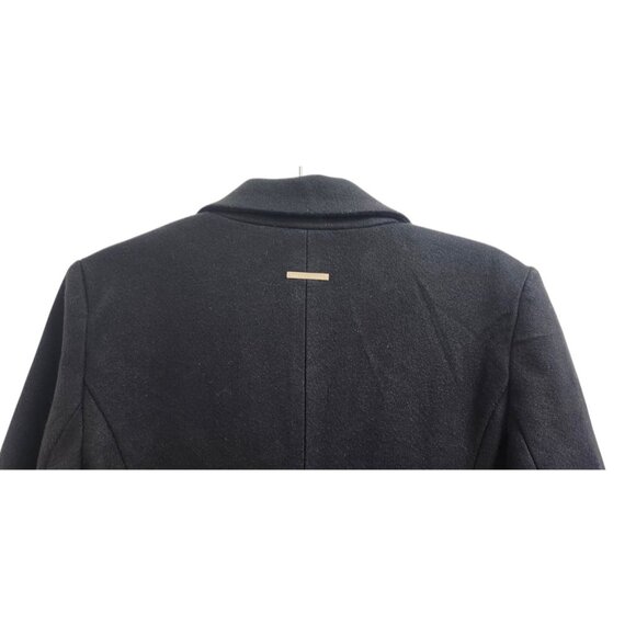 Armani Exchange Black Long Wool Blend Coat Tailored Button Front Women’s Size M - Picture 6 of 15